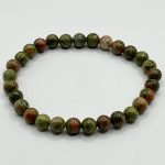 Bracciale elastico in Unakite 6 mm 💚🧡✨