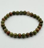 Bracciale elastico in Unakite 6 mm 💚🧡✨