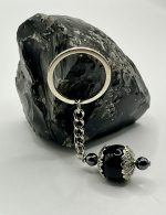 Portachiavi Su Coccu con Ossidiana e sfere di Ematite 🖤✨