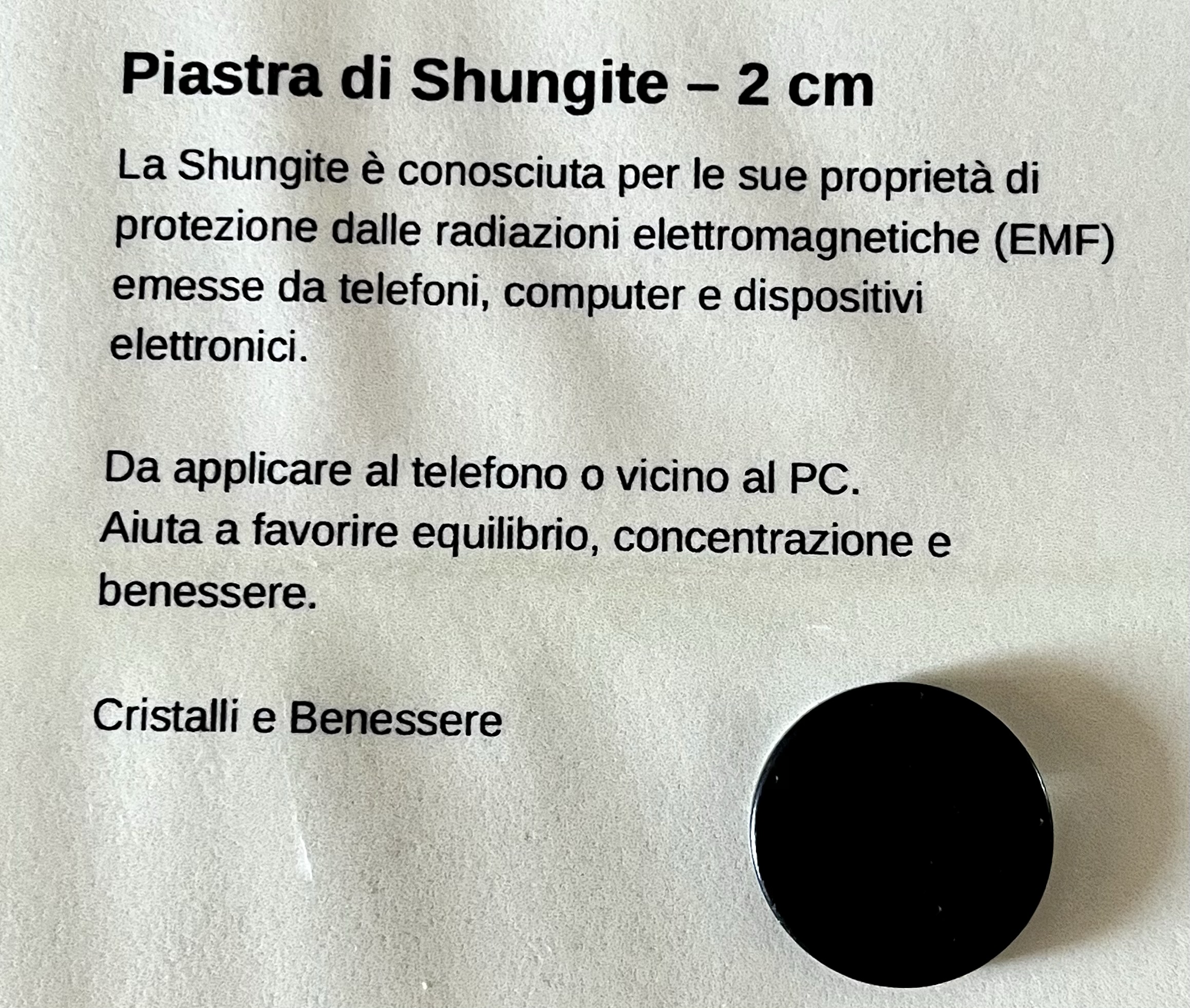 img_0623 ✨📱 Placca di Shungite Adesiva – 2 cm 💻✨ - immagine 1