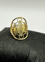 Anello in acciaio dorato regolabile con Cubo di Metatron ✨🔶 - immagine 2