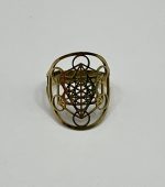 Anello in acciaio dorato regolabile con Cubo di Metatron ✨🔶 - immagine 4