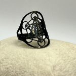 Anello regolabile con Cubo di Metatron nero 🖤✨