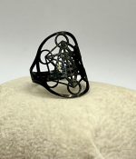 Anello regolabile con Cubo di Metatron nero 🖤✨