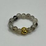 Anello elastico con Quarzo Tormalinato 🖤✨
