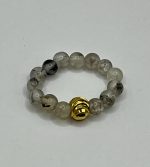 Anello elastico con Quarzo Tormalinato 🖤✨