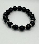 Bracciale elastico con Onice nero 10 mm 🖤✨