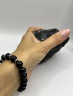 Bracciale elastico con Onice nero 10 mm 🖤✨ - immagine 2