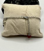 Bracciale in acciaio chirurgico con ciondoli: Su Coccu, Ossidiana Sarda e Corallo Rosso ✨🌹 - immagine 2