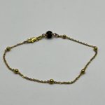 Cavigliera o braccialetto ,con Su Coccu in Ossidiana 6 mm e argento placcato oro 🧿✨