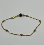 Cavigliera o braccialetto ,con Su Coccu in Ossidiana 6 mm e argento placcato oro 🧿✨