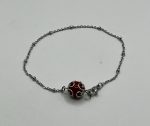 Braccialetto i cavigliera in acciaio chirurgico con Su Coccu e perla di Corallo Rosso 🧿🌹 - immagine 3