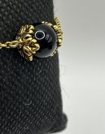 Catena in acciaio dorato con Su Coccu e Ossidiana 8 mm 🧿🖤 - immagine 2