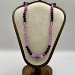 Collana elastica con Agata Fuchsia e Ametista 💖💜✨