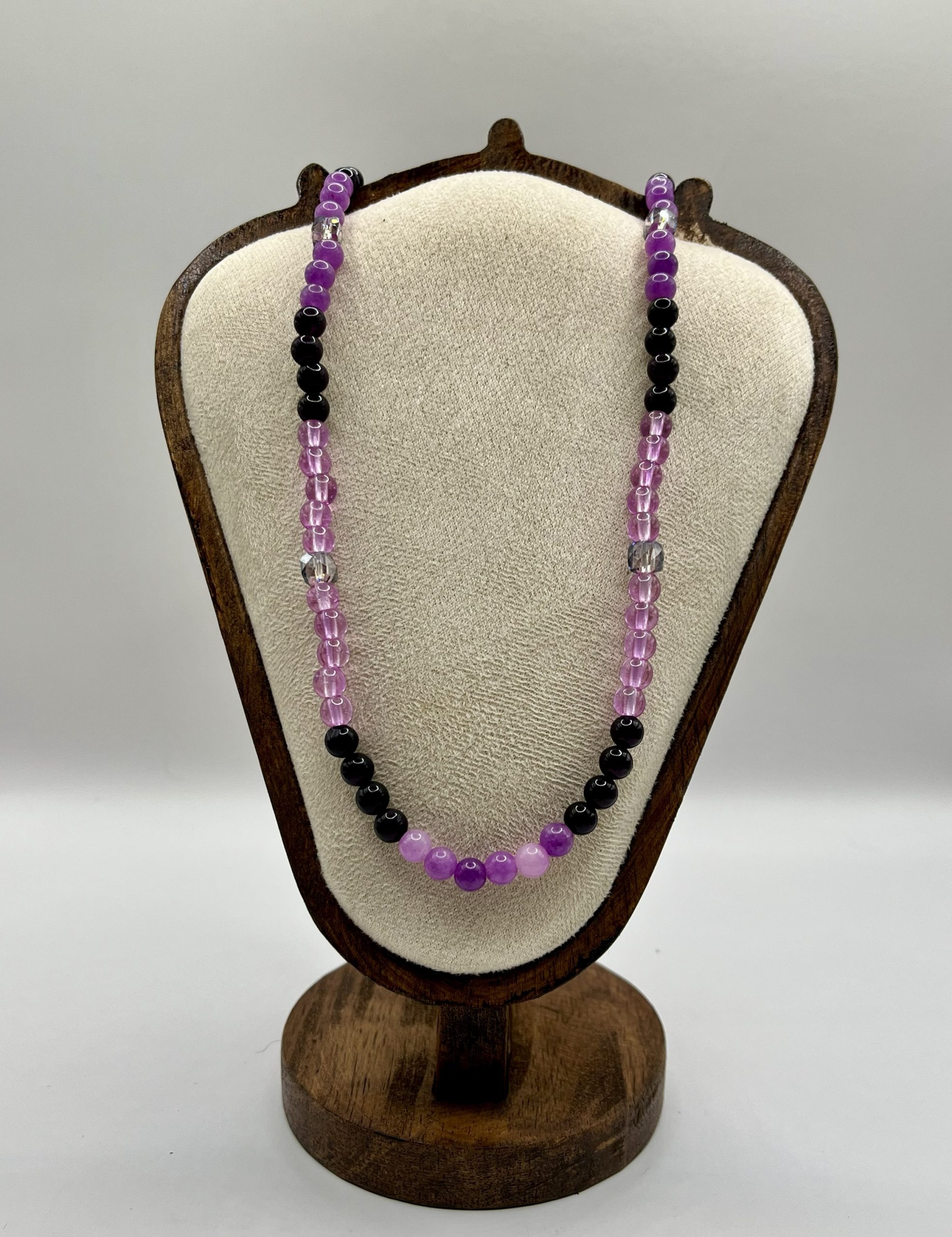 img_0699 Collana elastica con Agata Fuchsia e Ametista ππβ¨ - immagine 1
