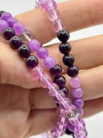 Collana elastica con Agata Fuchsia e Ametista 💖💜✨ - immagine 3