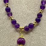 Collana con Agata viola 6 mm e pietra centrale 8 mm 💜✨