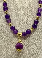 Collana con Agata viola 6 mm e pietra centrale 8 mm 💜✨