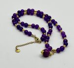 Collana con Agata viola 6 mm e pietra centrale 8 mm 💜✨ - immagine 2