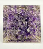 Piramide di ametista e orgonite e fiore della vita 7,5 cm - immagine 3