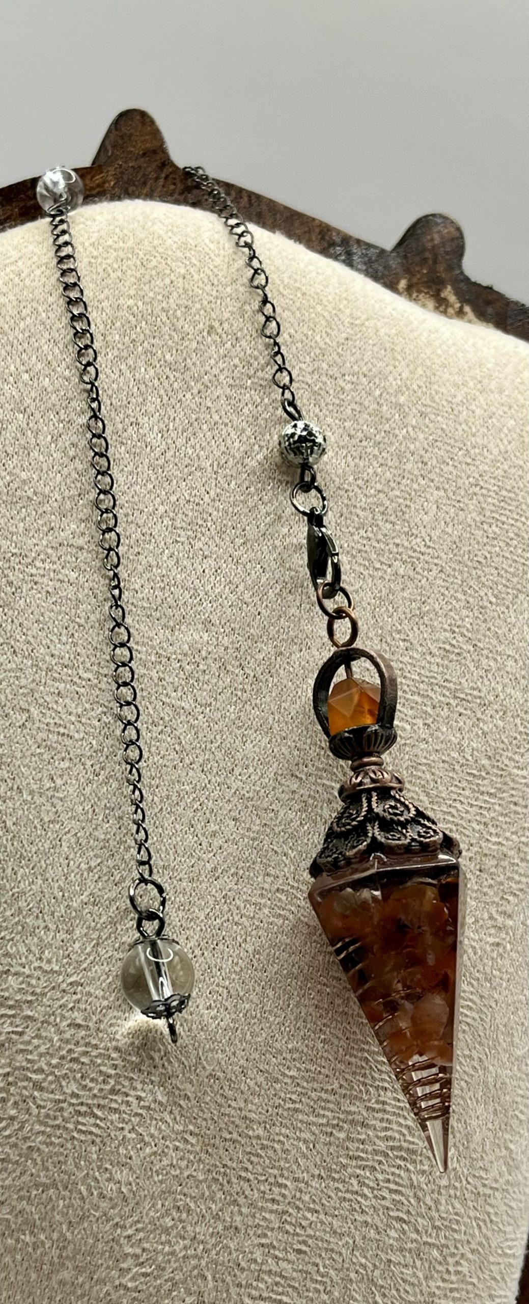 img_0735 🔶 Pendolo con Corniola e orgonite - immagine 1
