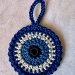 ✨ Amuleto Occhio Turco all’Uncinetto – Protezione e Artigianalità ✨8,5 cm