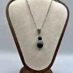 Collana in acciaio con ciondolo angelo in Tormalina