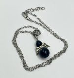 Collana in acciaio con ciondolo angelo in Tormalina - immagine 3