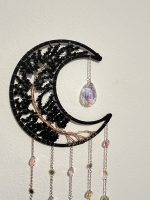 Acchiappasogni a forma di luna con Onice e Agata Nera – Protezione & Energia - immagine 2