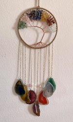 Acchiappasogni Albero della Vita con Pietre dei 7 Chakra e Agata Naturale - immagine 3