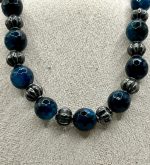 Collana con Pietre di Agata Blu Sfaccettata – Calma, Comunicazione e Armonia