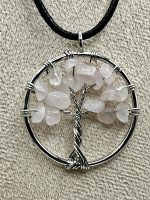 Collana con Ciondolo Albero della Vita in Quarzo Rosa – Amore e Armonia 🌸
