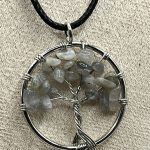 Collana Albero della Vita con Quarzo Tormalinato – Protezione e Chiarezza Mentale ⚪🖤