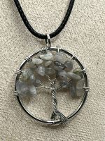 Collana Albero della Vita con Quarzo Tormalinato – Protezione e Chiarezza Mentale ⚪🖤
