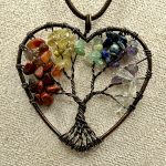 🌳 Collana Albero della Vita a Cuore con Pietre dei Sette Chakra e Cordino Marrone 🌈