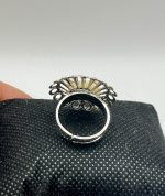 Anello in Filigrana Argentata Regolabile con Occhio di Santa Lucia Vero – Fatto a Mano - immagine 3