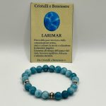 Bracciale Elastico con Pietre Naturali di Larimar 8 mm – Serenità e Comunicazione Interiore