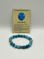Bracciale Elastico con Pietre Naturali di Larimar 8 mm – Serenità e Comunicazione Interiore