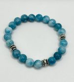 Bracciale Elastico con Pietre Naturali di Larimar 8 mm – Serenità e Comunicazione Interiore - immagine 2