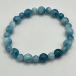 Bracciale Elastico con Pietre di Larimar 8 mm e 6 mm – Armonia, Calma e Comunicazione Interiore