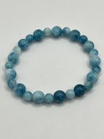 Bracciale Elastico con Pietre di Larimar 8 mm e 6 mm – Armonia, Calma e Comunicazione Interiore