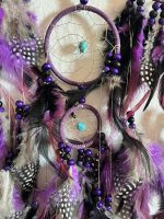 🌙 Acchiappasogni Viola con Pietre e Piume – Energia Mistica e Protezione dei Sogni - immagine 4