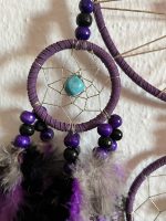 🌙 Acchiappasogni Viola con Pietre e Piume – Energia Mistica e Protezione dei Sogni - immagine 5