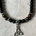 Collana da Uomo con Ossidiana, Occhio di Tigre e Nodo Celtico – Forza, Protezione e Saggezza Antica
