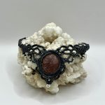 Collana in Macramè Grigio con Quarzo Fragola – Amore, Dolcezza e Energia del Cuore💕