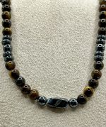 Collana da Uomo con Occhio di Tigre ed Ematite – Forza, Equilibrio e Protezione Energetica - immagine 3