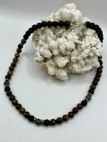 Collana da Uomo con Zoisite, Pietra Lavica e Occhio di Tigre – Energia, Forza e Rinnovamento Interiore - immagine 2