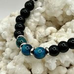 Bracciale da Uomo in Occhio di Gatto e Ossidiana Nera – Protezione, Energia e Forza Interiore