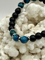 Bracciale da Uomo in Occhio di Gatto e Ossidiana Nera – Protezione, Energia e Forza Interiore