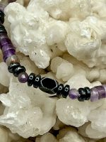 💜 Bracciale Elastico con Ametista e Matite – Armonia e Saggezza